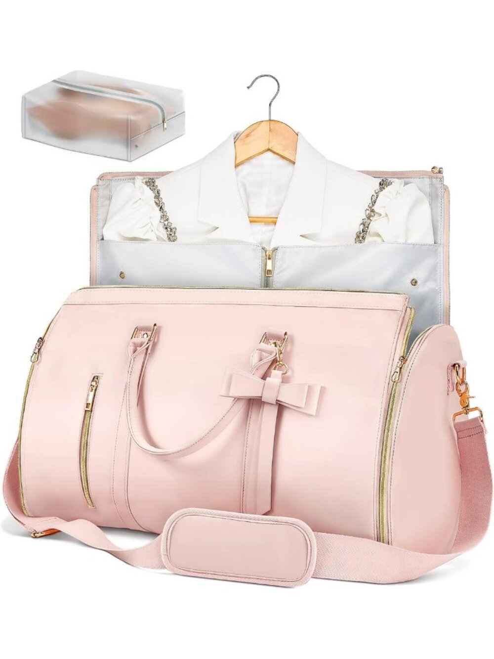 Stylish 2-in-1 Travel Garment Bag, Convertible Carry-On with Toiletry Pocket